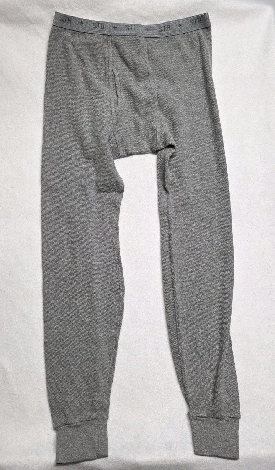 VTG Gray St John's Bay Waffle Knit Thermal Pants Large Base Layer Made In USA