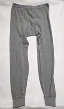 VTG Gray St John's Bay Waffle Knit Thermal Pants Large Base Layer Made In USA
