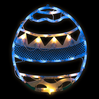 Northlight 17 LED Lighted Blue Easter Egg Window Silhouette