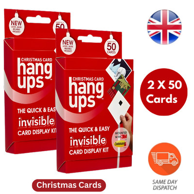 2 x 50 Aufhänger Weihnachten Display Kit nicht markierend 3M Kommandostreifen Kartenaufhängen