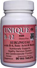 Unique B-12 Sublingual B Vitamins 90 Vegi Caps