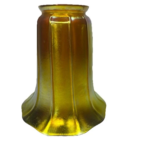 Antique Vtg Steuben Aurene Gold Iridescent Art Glass Shade Marked #2