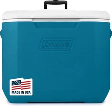 60qt Rolling Cooler with Wheels, Insulated Portable Wheeled Chiller with Ice