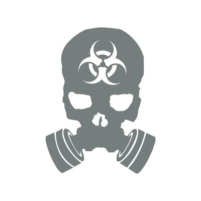 Scary Gas Mask Skull Vinyl decal laptop car toxic Biohazard gas