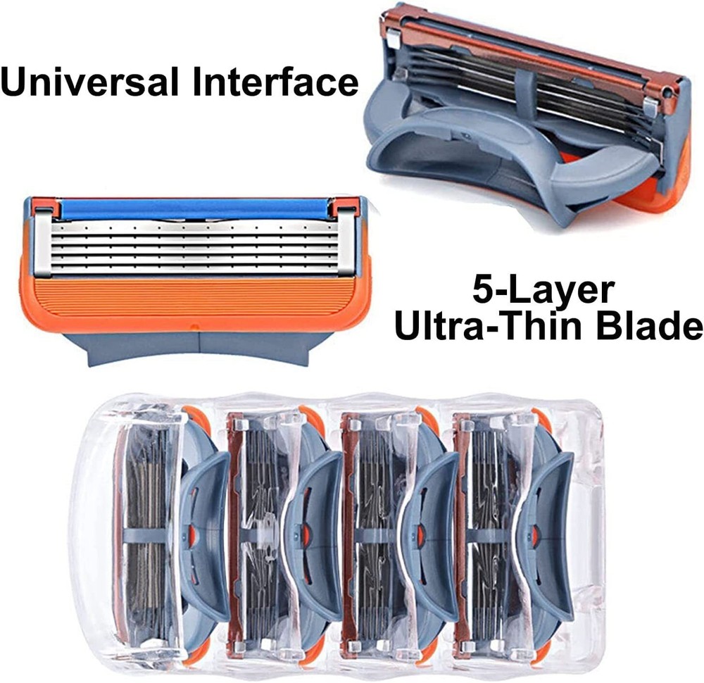 16Pack 5 Layer Men's Razor Blades Refills Replacement Comfortable Shave Trimmer