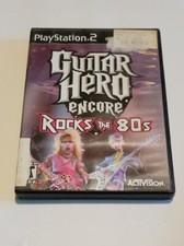 Guitar Hero Encore Rocks the 80's PS2 Music Video Game w/ Poster And Manual