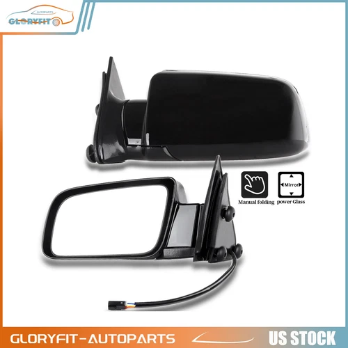 Pair Set Power Side Rear View Mirrors For 1988-98 Chevy GMC C/K 92-99 Suburban