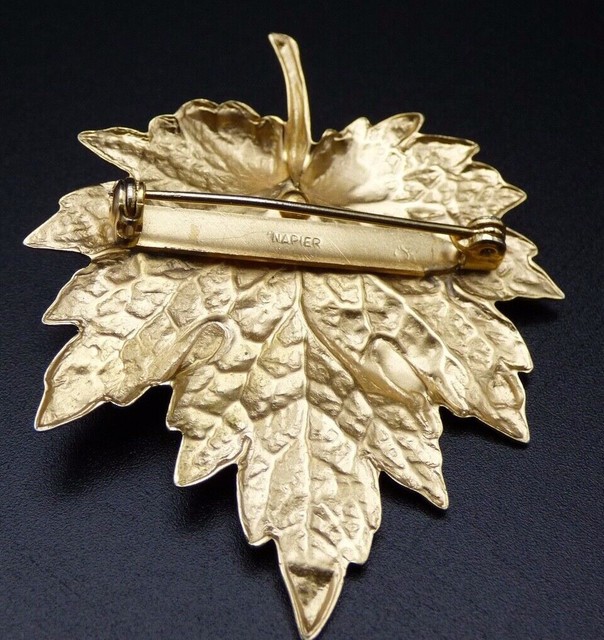 Napier Pin / Brooch Goldtone Leaf with Pearl eBay