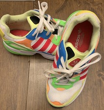 Adidas Youth Boys Girls Yung 96 White Shock Red Hi Res Yellow Neon EE4409 SZ 5