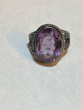 Vintage 925 Sterling Silver Amethyst Ring Size 5