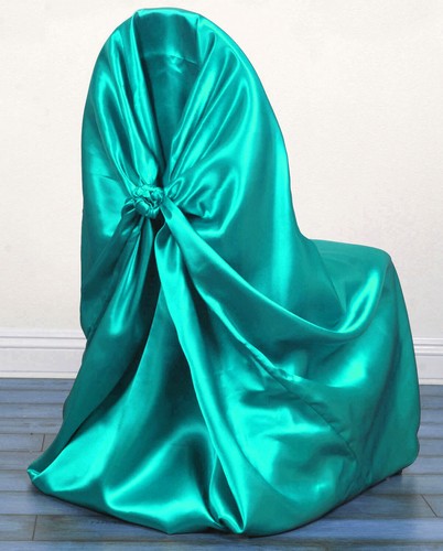 10/25/50 Satin Universal Self Tiie Chair Covers Wedding Party Decor - FREE SHIP - Afbeelding 23 van 27
