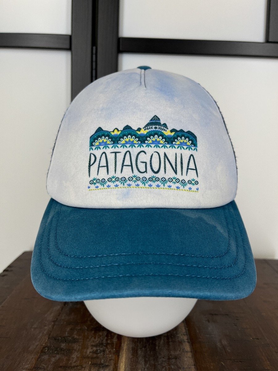 Patagonia Hat Cap Snap Back Adult Blue Floral Tie Dye Fitz Roy