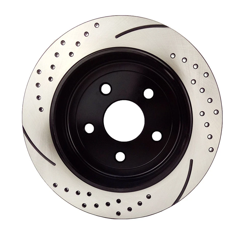 Rotores de freno traseros perforados + pastillas de cerámica para Jeep Wrangler 2007-2014 2015 2016 Foto 2 de 4