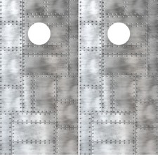 Riveted Metal Panel Cornhole Wraps Vinyl Board Decals Bag Toss Game Sticker