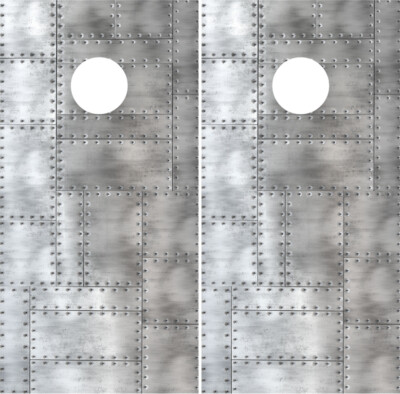 Riveted Metal Panel Cornhole Wraps Vinyl Board Decals Bag Toss Game Sticker