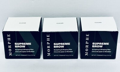 Lot Of 3 Morphe Cosmetics Supreme Brow Sculpting & Shaping Wax Shade Clear .21oz