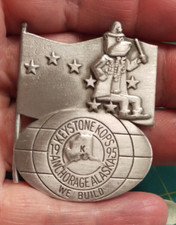 1995 Kiwanis Pin Keystone Kops Anchorage Alaska We Build Made in USA Pewter Pin