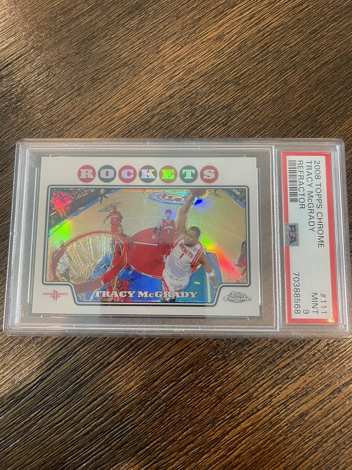 🔥 TRACY MCGRADY 2008-09 Topps Chrome Refractor PSA 9 SP #111 ROCKETS Low Pop