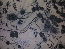 Navy Embroidered Tulle with Sequins - Luxury Fabric