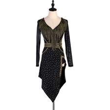 Latin Dance Dress Salsa Tango Cha cha Ballroom Rhinestone Competition Dress F469