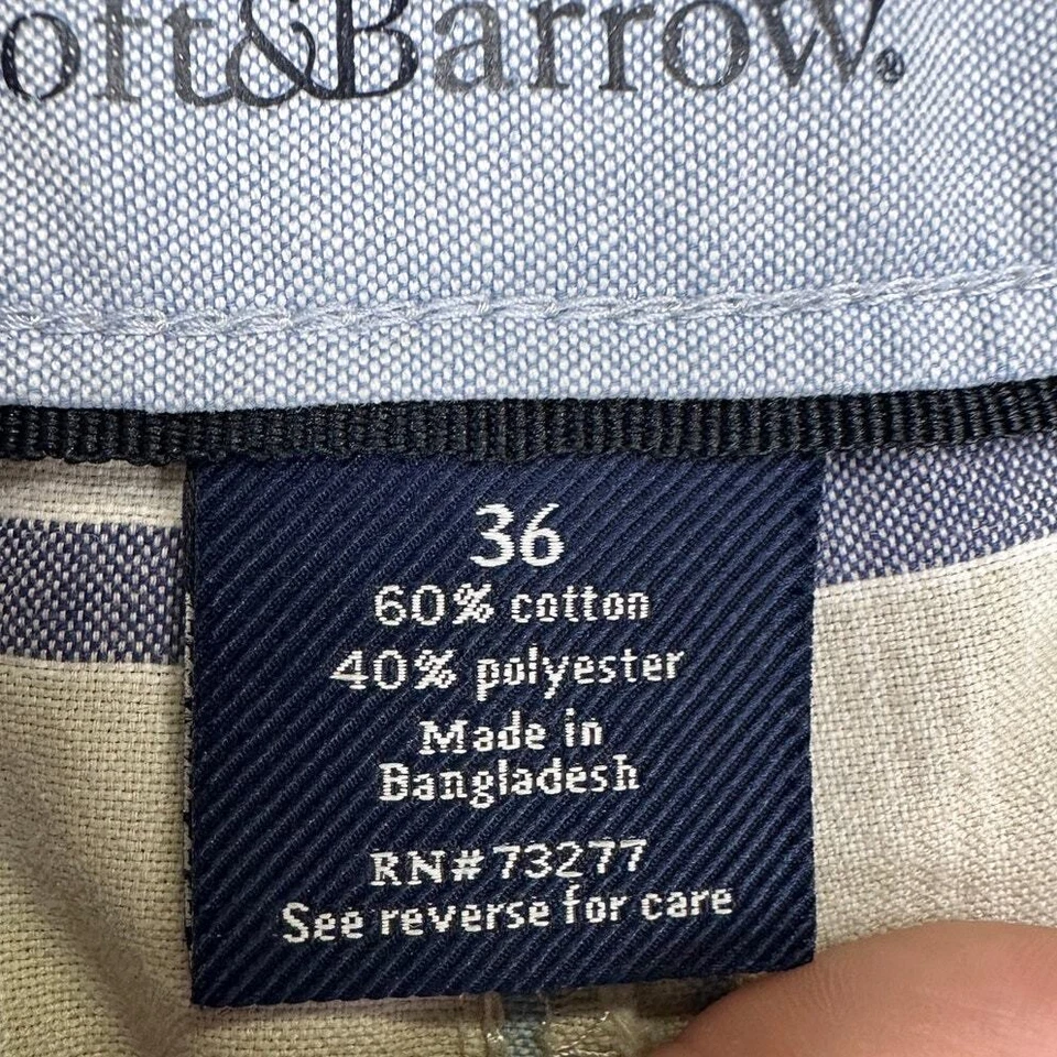 Croft Barrow 短裤男式 36 米色威尔士亲王格子 Khakis Chino 平前 — 第 4/4 张图片