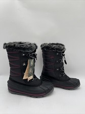 Kamik Girls' Frostier Waterproof Winter Boots Black/Pink Size 6