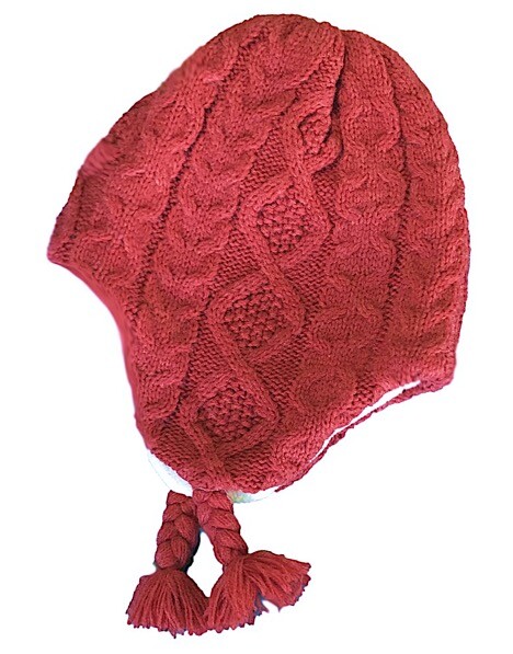 OLD NAVY- Red CABLEKNIT fleece-lined TRAPPER HAT- 0-6M- NWT  display picture 1