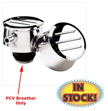 Billet Specialties 21820 - Ball Milled Round PCV Breather w/1-1/4" Hole - Polish