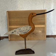 Hand Carved Antique Style Alert Avocet Shorebird Decoy