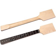 Unfinished Guitar Neck Paddle Headstock 22 Fret For Electric Guitar Replacement