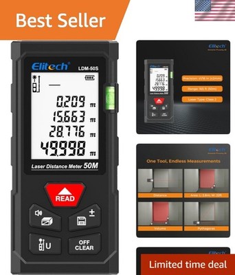 Accurate Laser Distance Meter 165ft   Versatile Measuring Modes & Memory