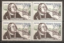 1054 (1956) Journée du Timbre François de Tassis N** bloc de 4 (cote 14e) (A138)