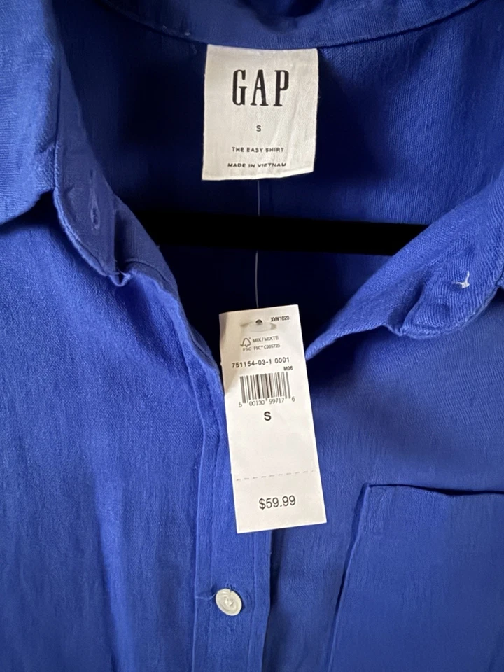 GAP钴蓝色女式纽扣领衬衫 — 第 2/4 张图片