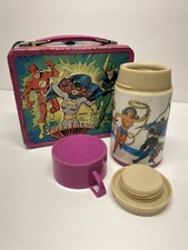 Super Friends Metal Lunchbox with Thermos 1976 1970s Metal DC Comics