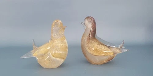 Vintage Murano Glass Pair Of Birds!