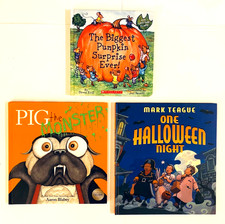 3 Lot Children's Picture Books: Halloween Theme - Hardcovers  Board Book