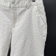 A New Day Womens White Black Triangle Print Ankle Pants Size 8 Stretch Trousers