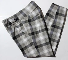 NEW Soho Apparel Plaid Ankle Pants Shades of Grey & Cream sz Large Stretchy
