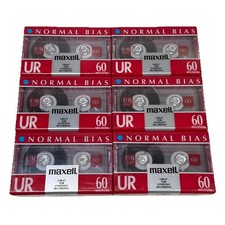 Maxell UR60 Audio Cassette Tape 60 Minutes - LOT OF 6 - NEW/SEALED