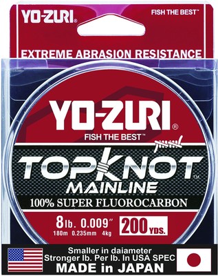 Yo-Zuri TKML8LBNCL200YD Topkot Fluorocarbon Fishing Line 8 lb Test 200 Yards