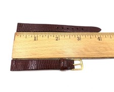 NOS Speidel 12mm/R Brown Genuine Lizard Watch Band Strap Y Buckle 253-430 B180 