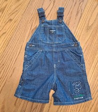 OshKosh Overalls 12 M Shorts Surfing Blue Lightweight Boys