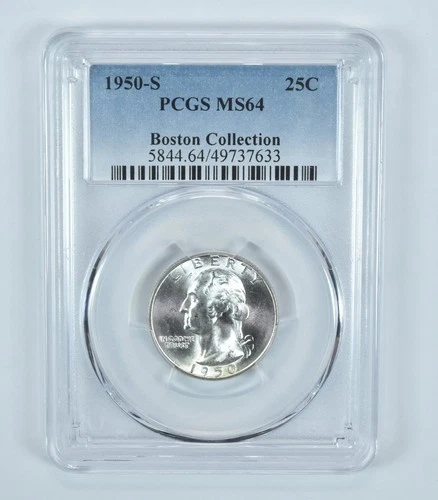 1950-S Washington Quarter Boston Collection MS64 PCGS Blue Label *5057