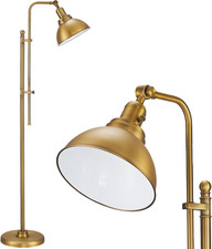Adjustable 65" Industrial Brass Floor Lamp for Living Room  Bedroom