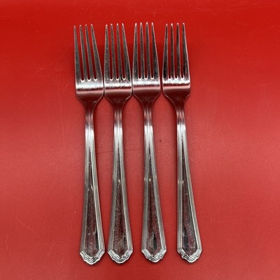 Set of 4 Lenox Archway 1810 Glossy Dinner Forks, 8 3/8'' Long, Stainless Flatware