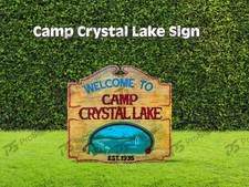 Welcome to Camp Crystal Lake Sign  Friday the 13th Decor  Horror Movie Wall