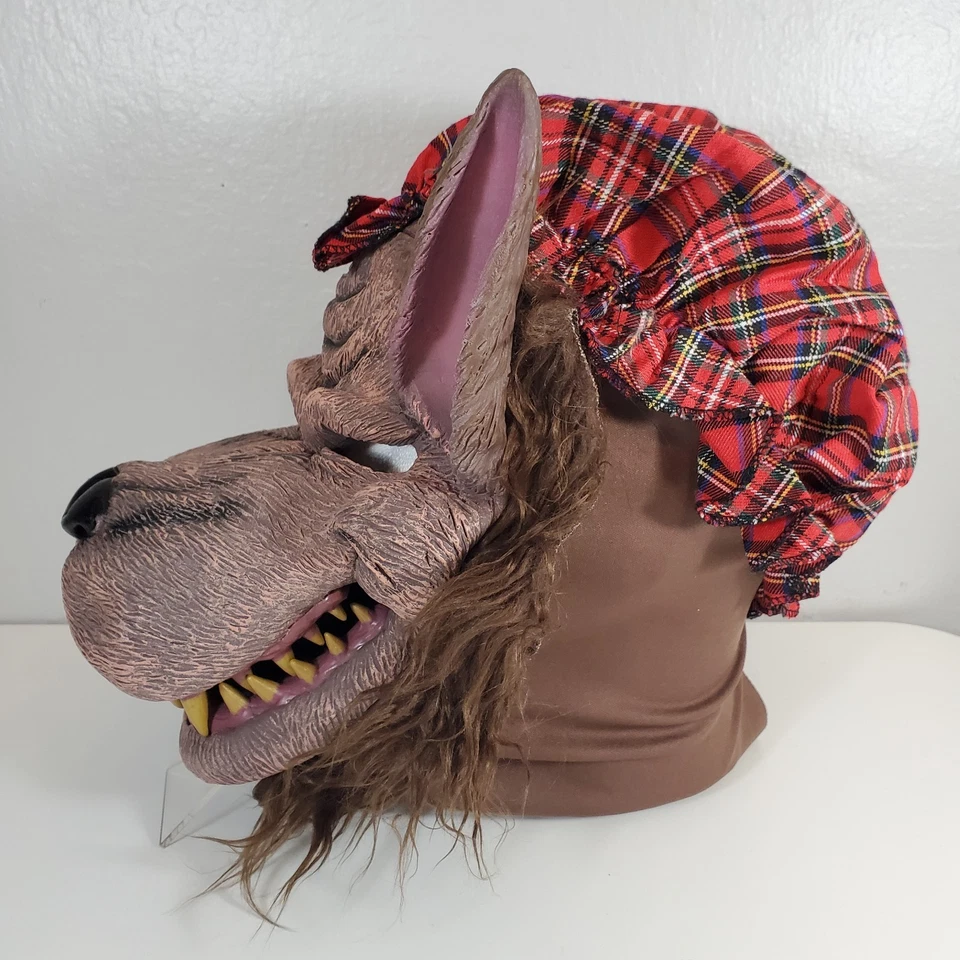 Fantasia de Halloween Big Bad Wolf Grandma máscara látex borracha chapeuzinho vermelho - Imagem 2 de 4
