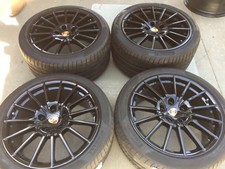 20" PORSCHE PANAMERA OEM FACTORY SPORT DESIGN MADE IN GERMANY BLACK WHEELS TIRES