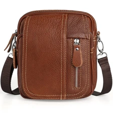 Mens Unisex Mini Leather Messenger Shoulder Satchel Business Briefcase Bag Gifts