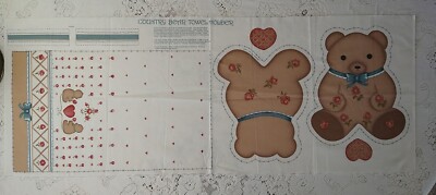 VTG New Springs COUNTRY BEAR TOWEL HOLDER Cut & Sew Panel Tole-Style Pattern 17''
